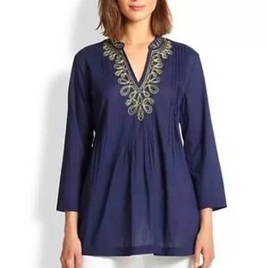 Lilly Pulitzer Tunic Top Women's Small Sarasota Beaded Tunic Top
